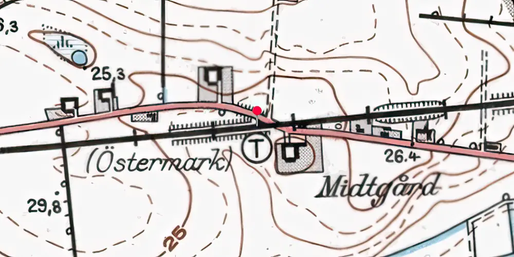 Historisk kort over Gjerlev Østermark Trinbræt 