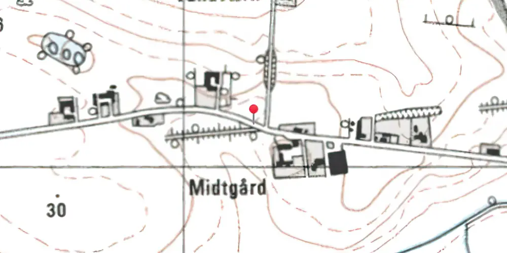 Historisk kort over Gjerlev Østermark Trinbræt