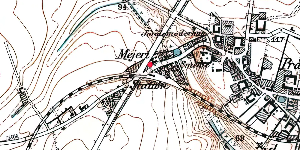 Historisk kort over Gjerlev Station