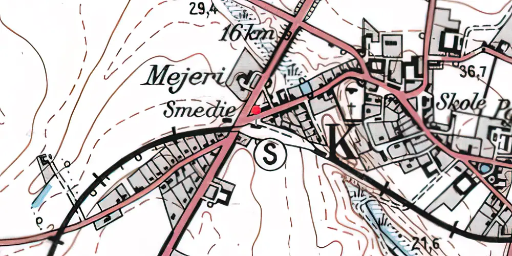 Historisk kort over Gjerlev Station 