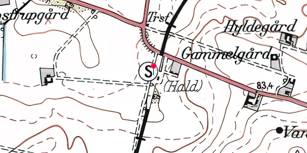 Historisk kort over Hald Station