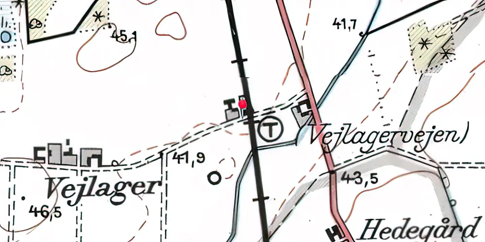Historisk kort over Vejlagervejen Trinbræt