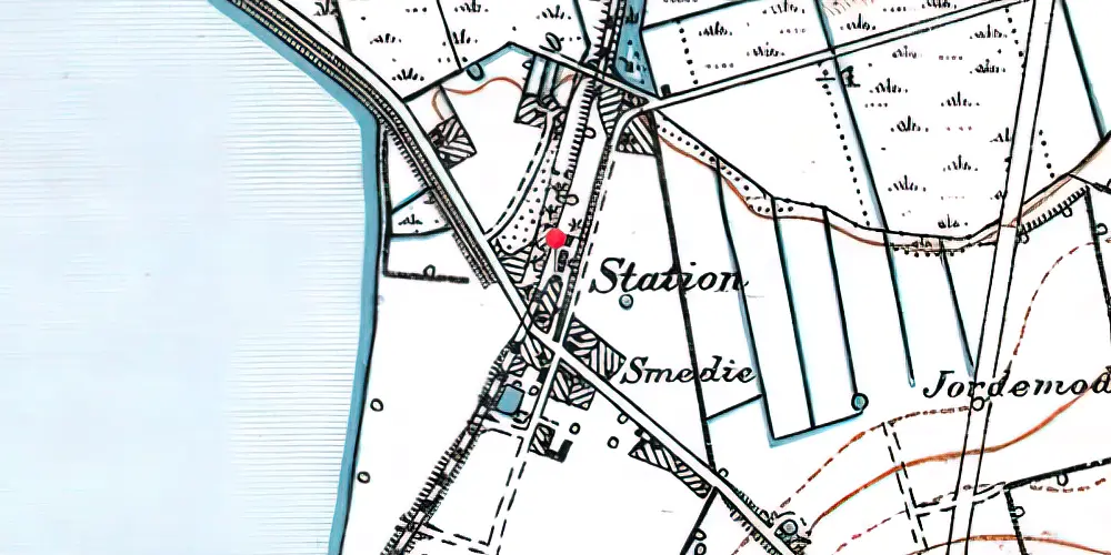 Historisk kort over Væggerløse Station