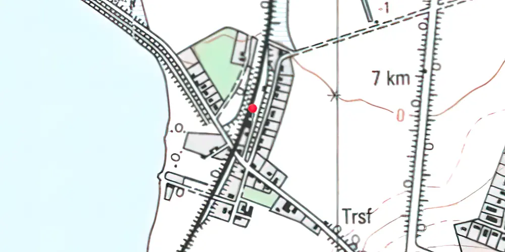 Historisk kort over Væggerløse Trinbræt 