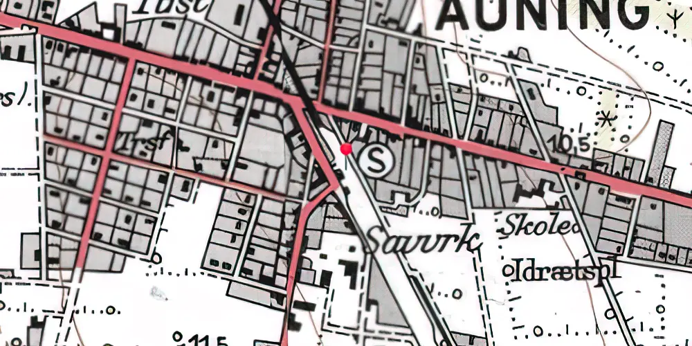 Historisk kort over Auning Station 