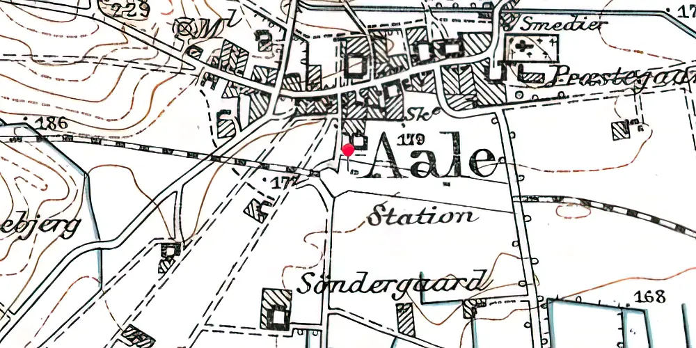 Historisk kort over Åle Station 