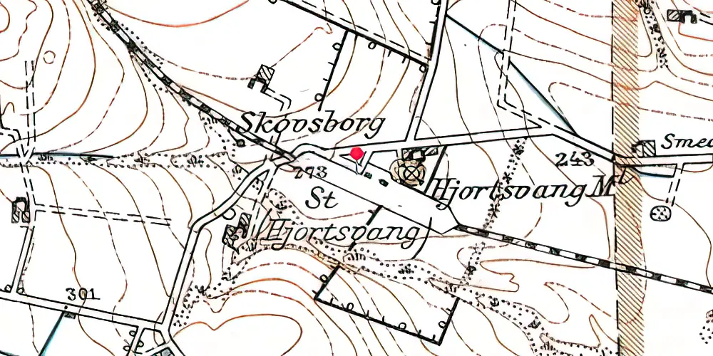 Historisk kort over Hjortsvang Station
