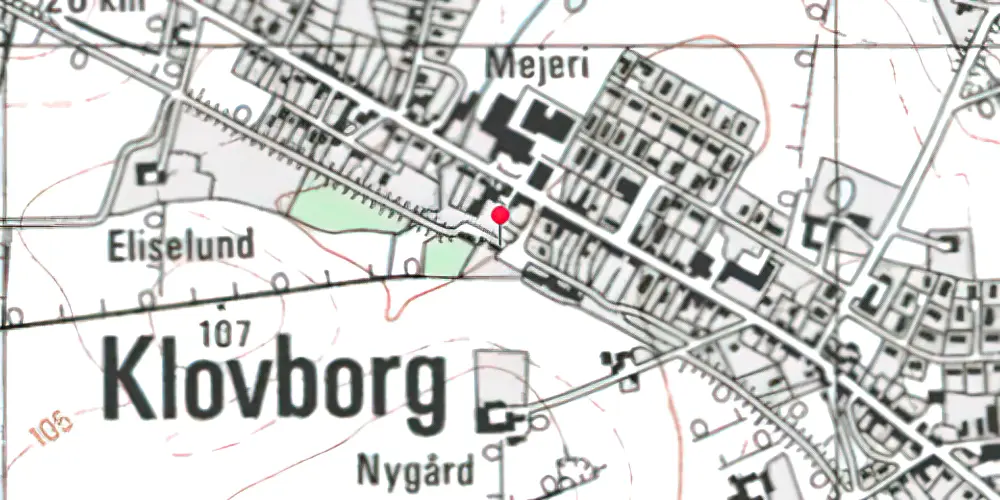 Historisk kort over Klovborg Station