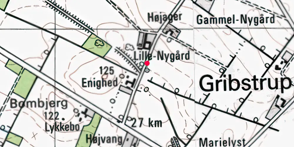 Historisk kort over Gribstrup Trinbræt