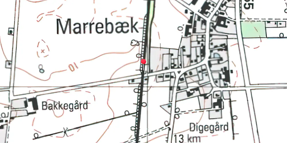 Historisk kort over Marrebæk Station 