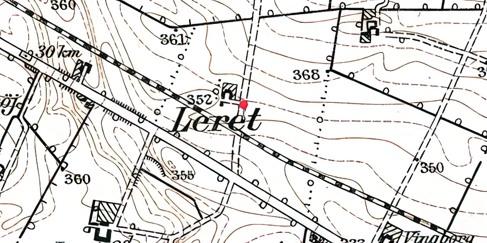 Historisk kort over Lerret Trinbræt