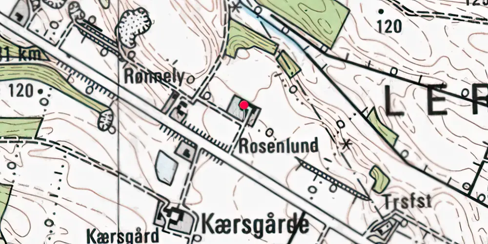 Historisk kort over Kjærsgård Trinbræt