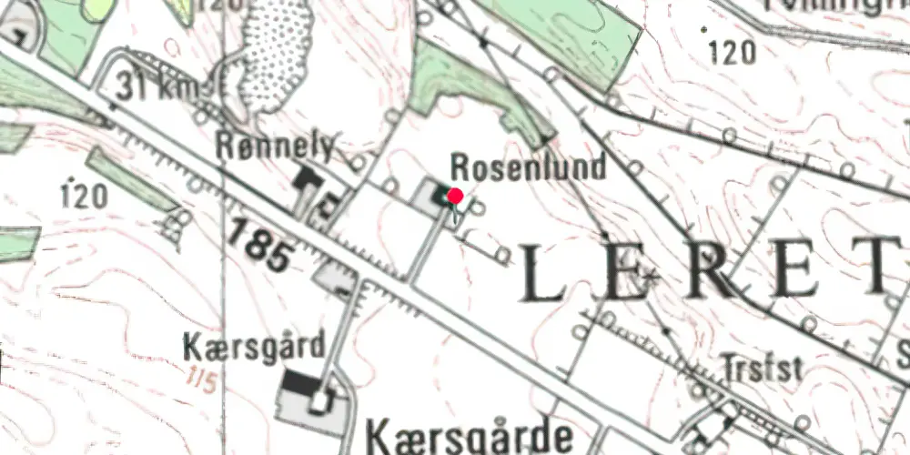 Historisk kort over Kjærsgård Trinbræt