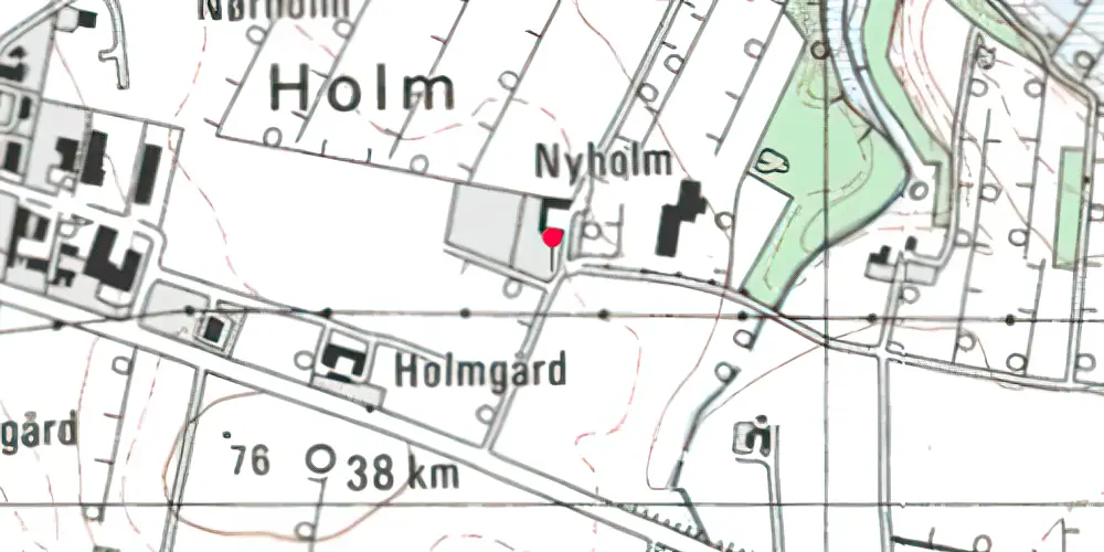 Historisk kort over Holmegårdene Trinbræt 