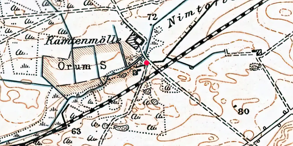 Historisk kort over Mogenstrup Trinbræt