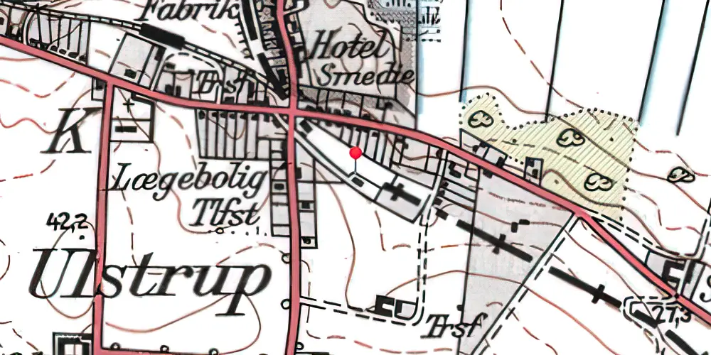 Historisk kort over Stenvad Station