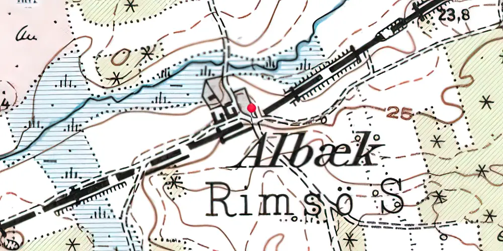 Historisk kort over Albæk Trinbræt