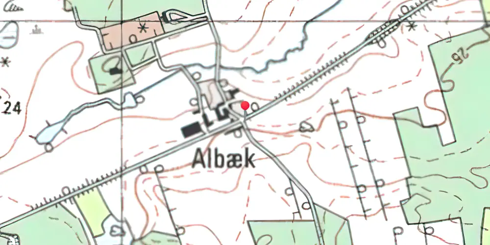 Historisk kort over Albæk Trinbræt