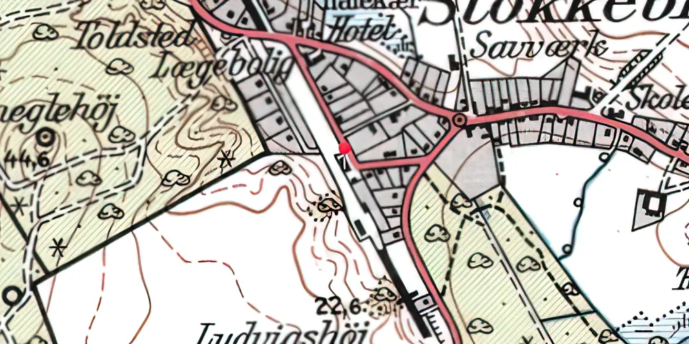 Historisk kort over Gjerrild Station