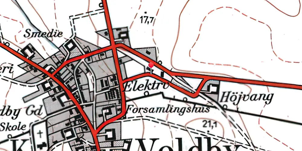 Historisk kort over Voldby Station