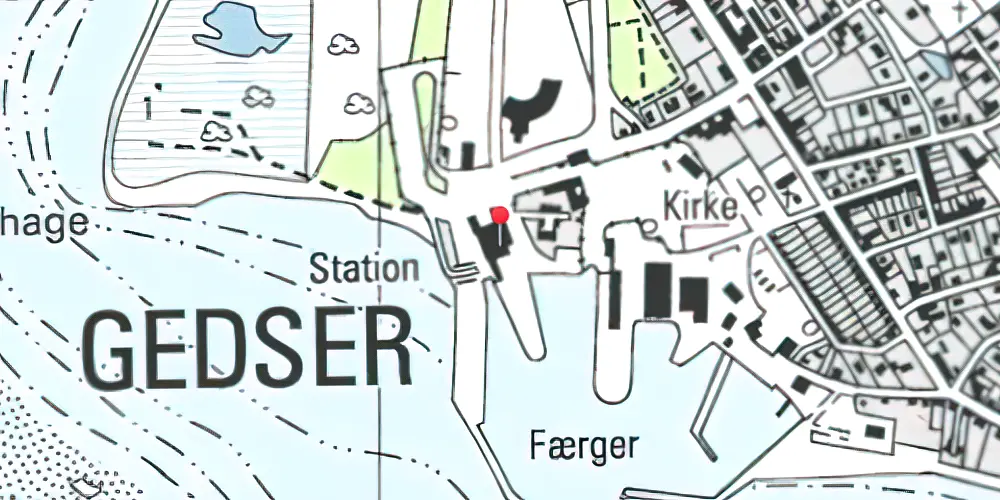Historisk kort over Gedser Station