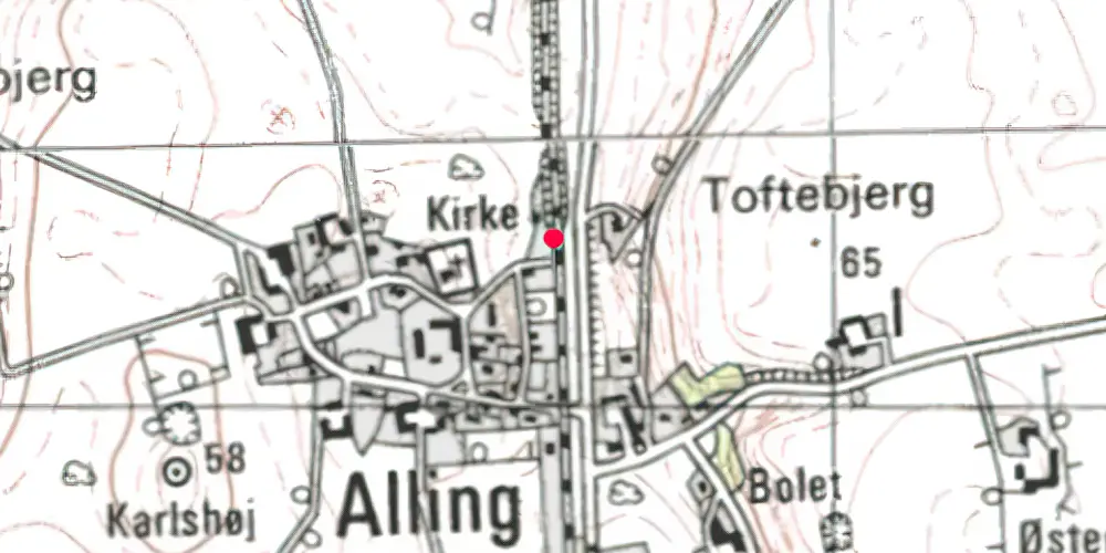 Historisk kort over Alling Trinbræt