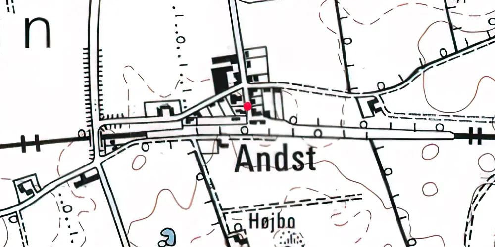Historisk kort over Andst Station 