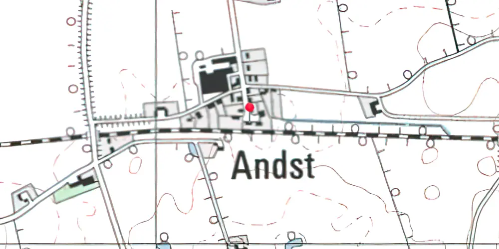 Historisk kort over Andst Station 