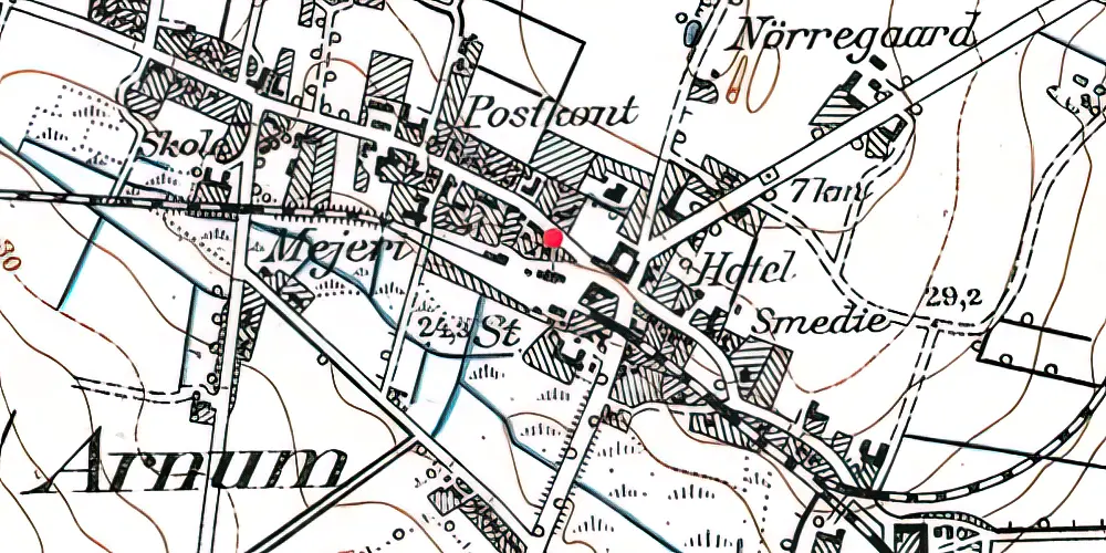 Historisk kort over Arnum Station