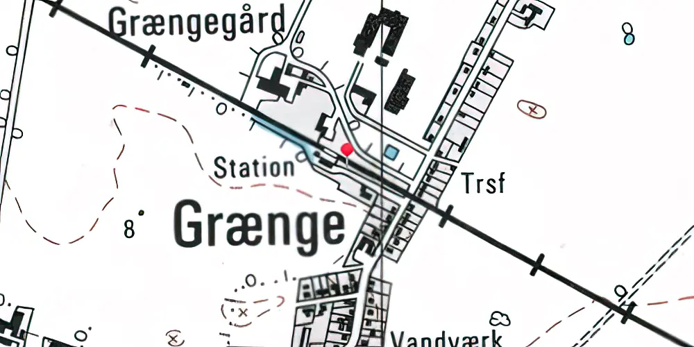 Historisk kort over Grænge Station 