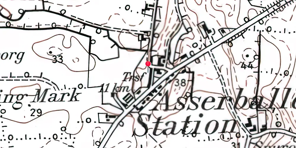Historisk kort over Asserballe Station 