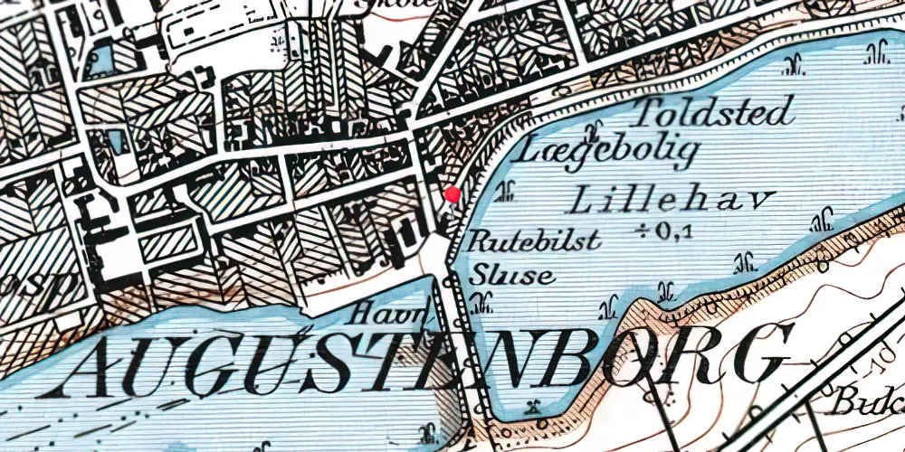 Historisk kort over Augustenborg Station 