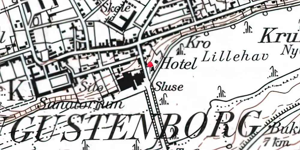 Historisk kort over Augustenborg Station