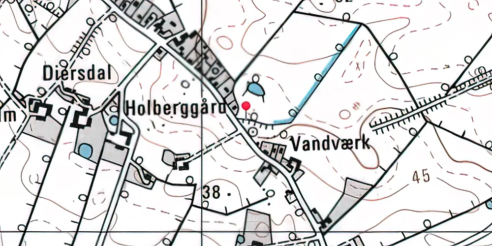 Historisk kort over Bakkebølle Trinbræt med Sidespor