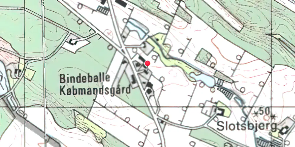 Historisk kort over Bindeballe Holdeplads 