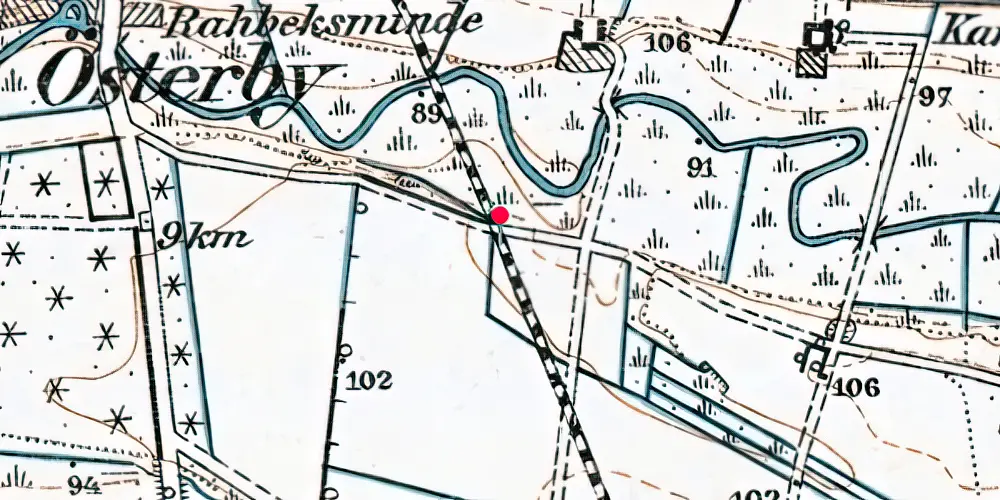 Historisk kort over Birkebæk Trinbræt