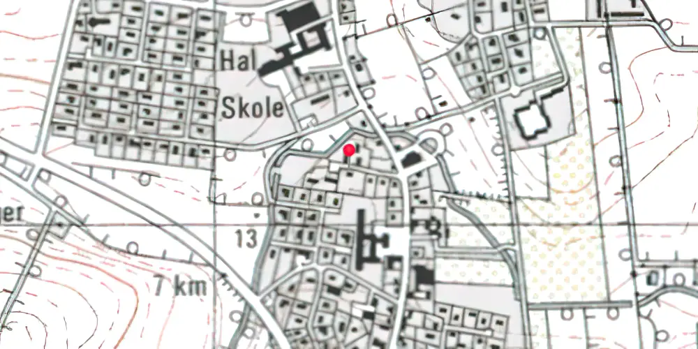 Historisk kort over Bjert Station 