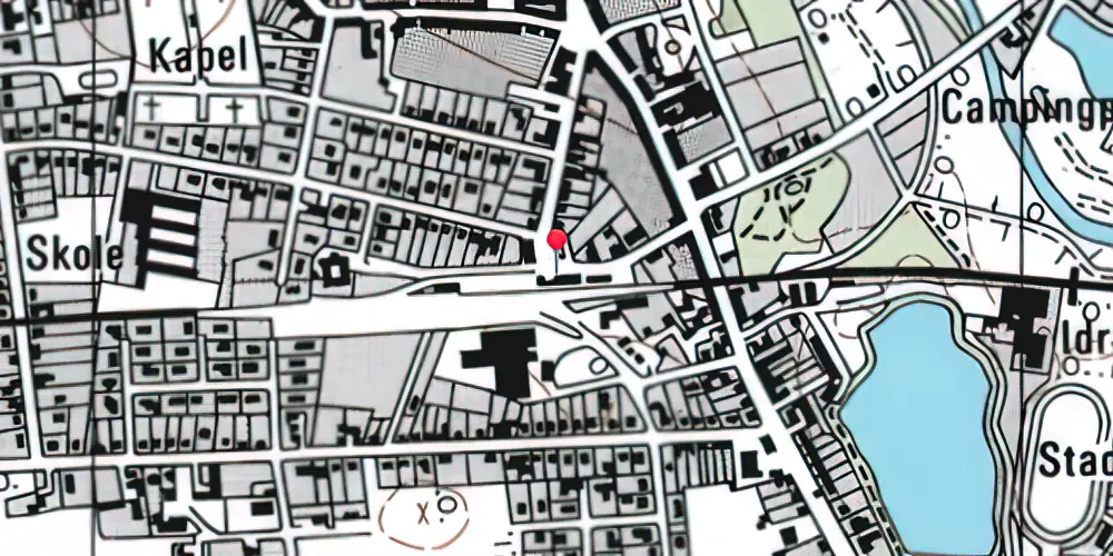 Historisk kort over Sakskøbing Station 