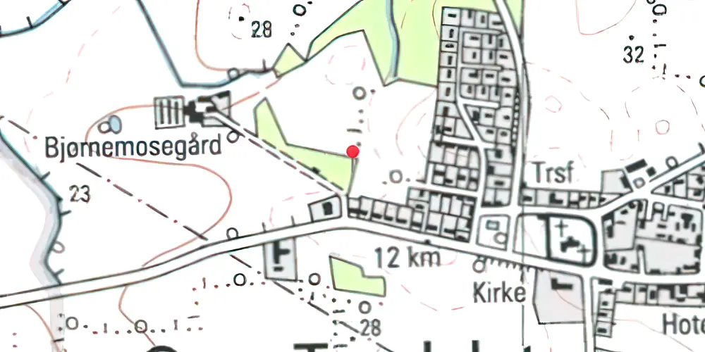 Historisk kort over Bjørnemosegaard Trinbræt 