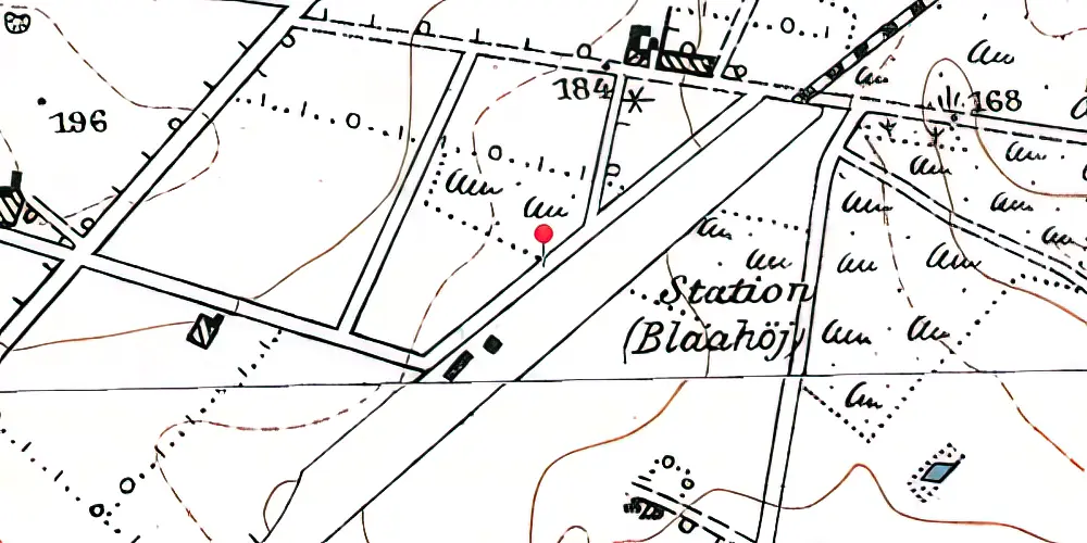 Historisk kort over Blaahøj Station