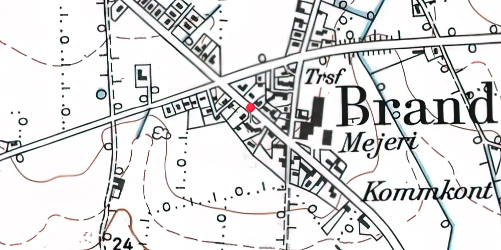 Historisk kort over Branderup Station 