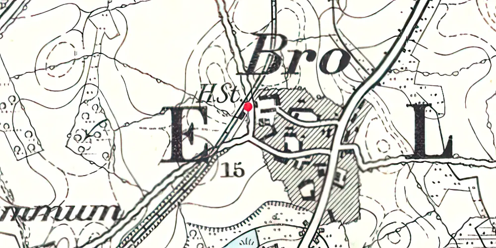 Historisk kort over Bro Station