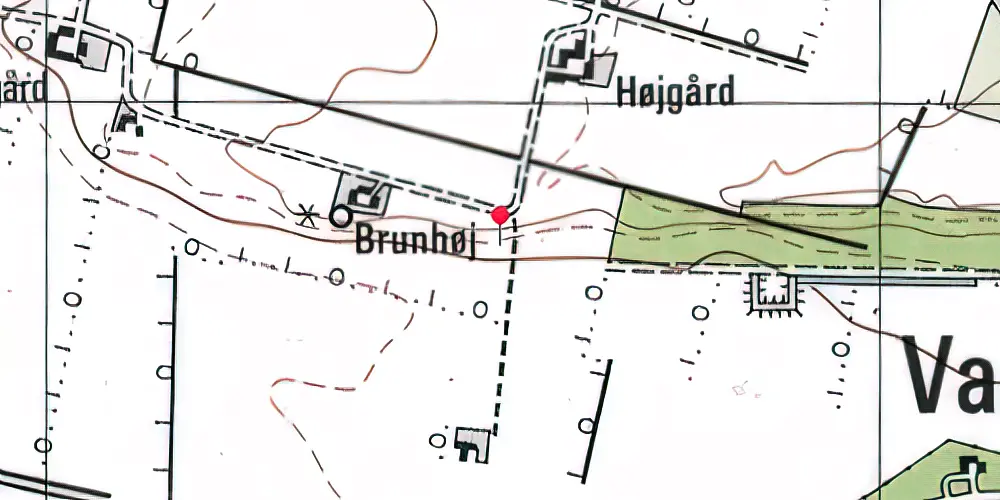 Historisk kort over Brunhøj Trinbræt (uofficielt)