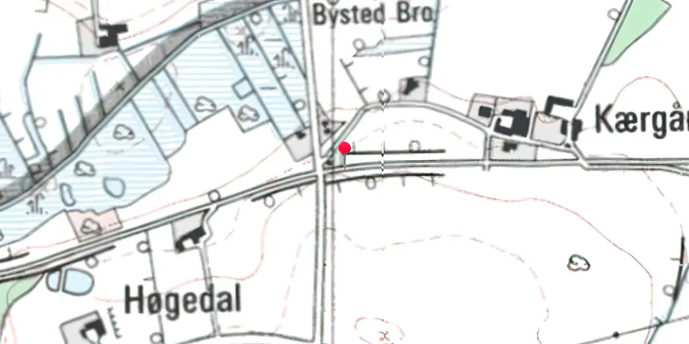 Historisk kort over Bysted Trinbræt 