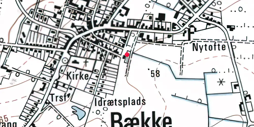 Historisk kort over Bække Station