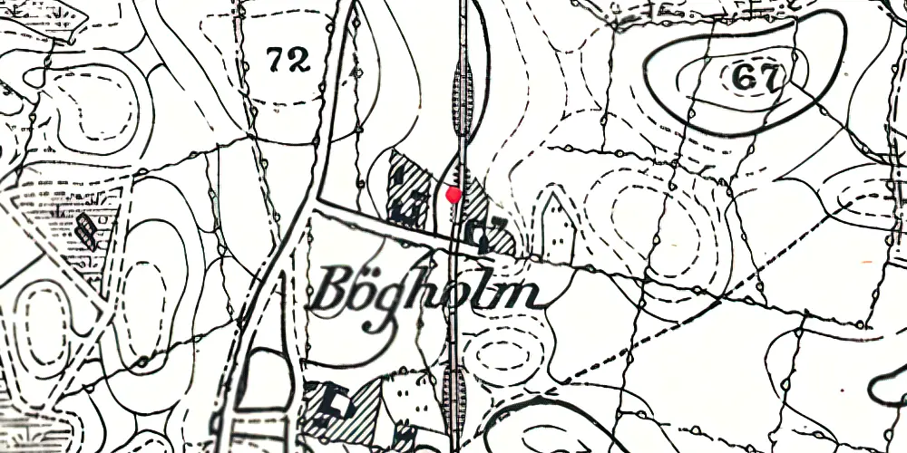 Historisk kort over Bøgholm Holdeplads