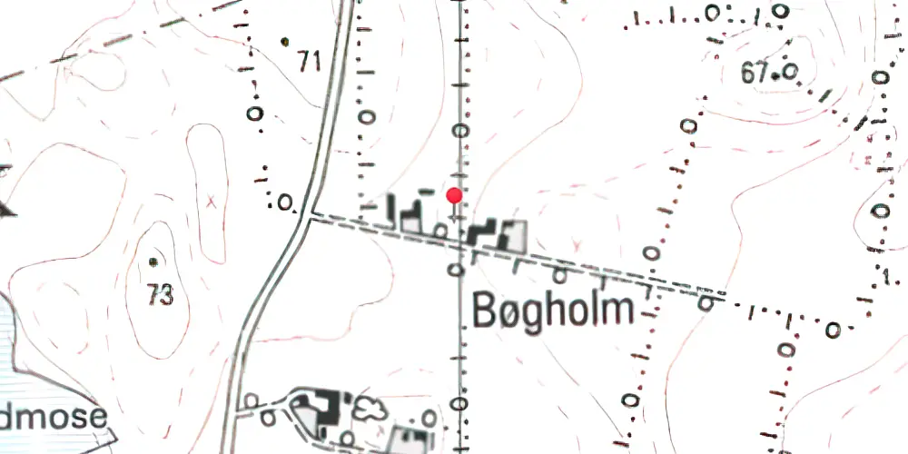 Historisk kort over Bøgholm Holdeplads 