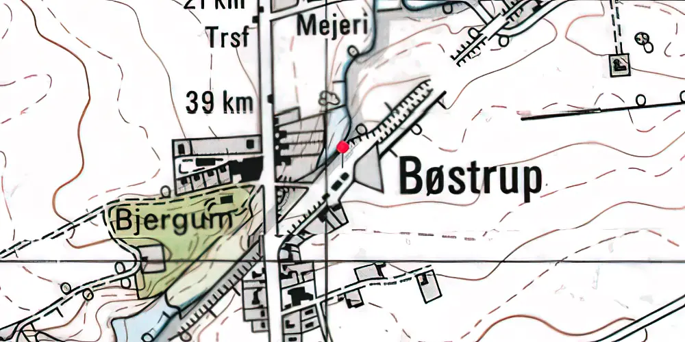Historisk kort over Bøstrup Station