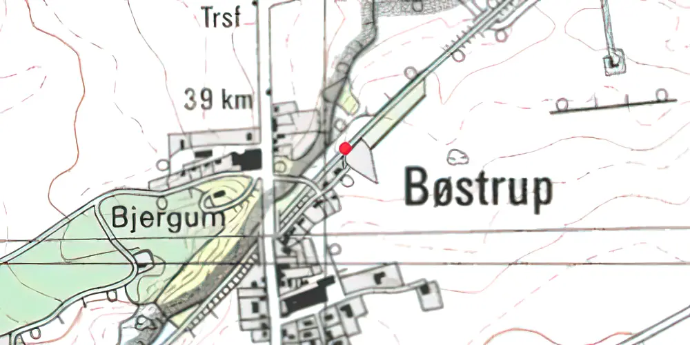 Historisk kort over Bøstrup Station 