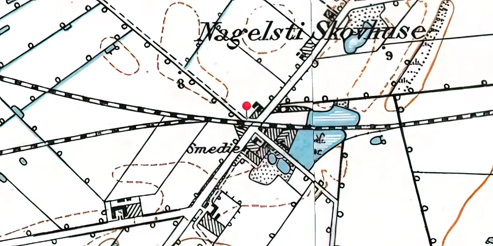 Historisk kort over Øster Toreby Trinbræt